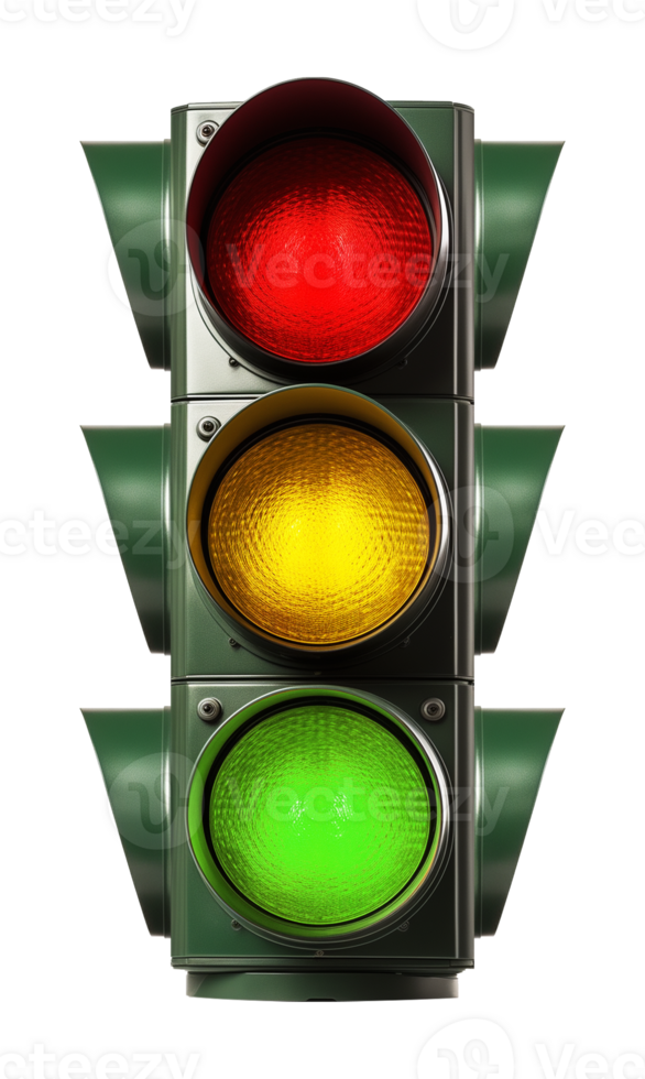 Traffic Light Front View Isolated on Transparent Background png