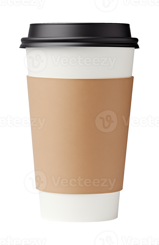 Paper Coffee Cup For Mockup Isolated on Transparent Background png