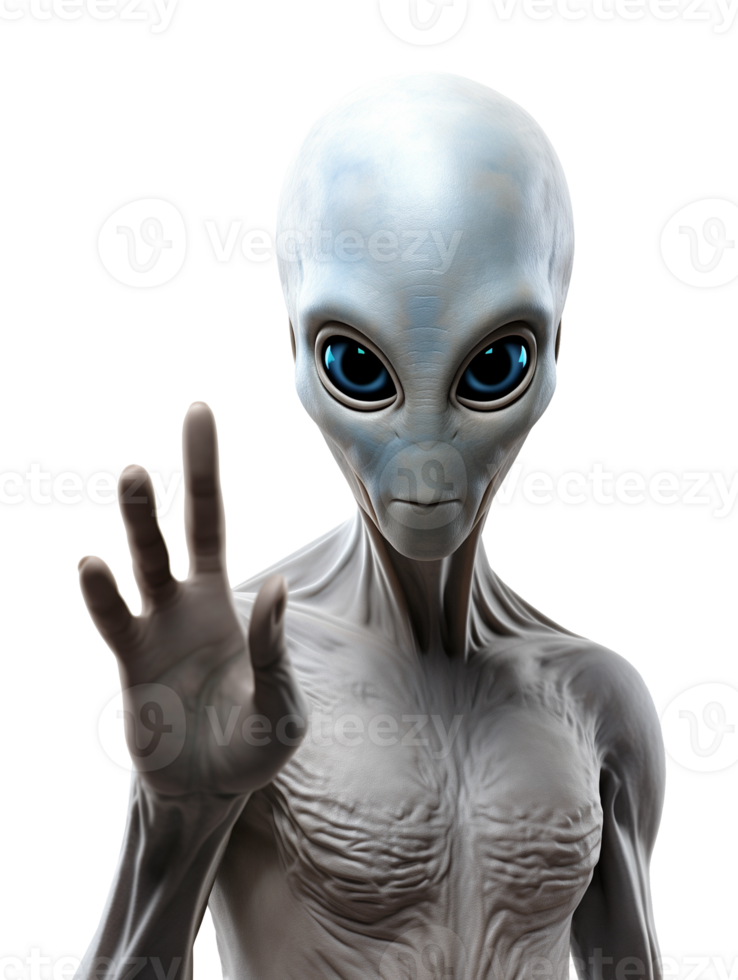 Grey Alien Isolated on Transparent Background png