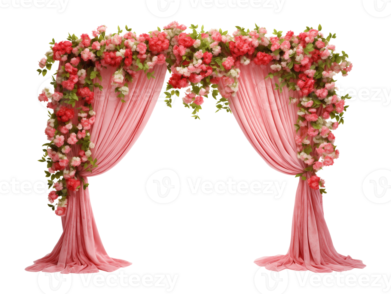 Floral Curtain Isolated on Transparent Background png