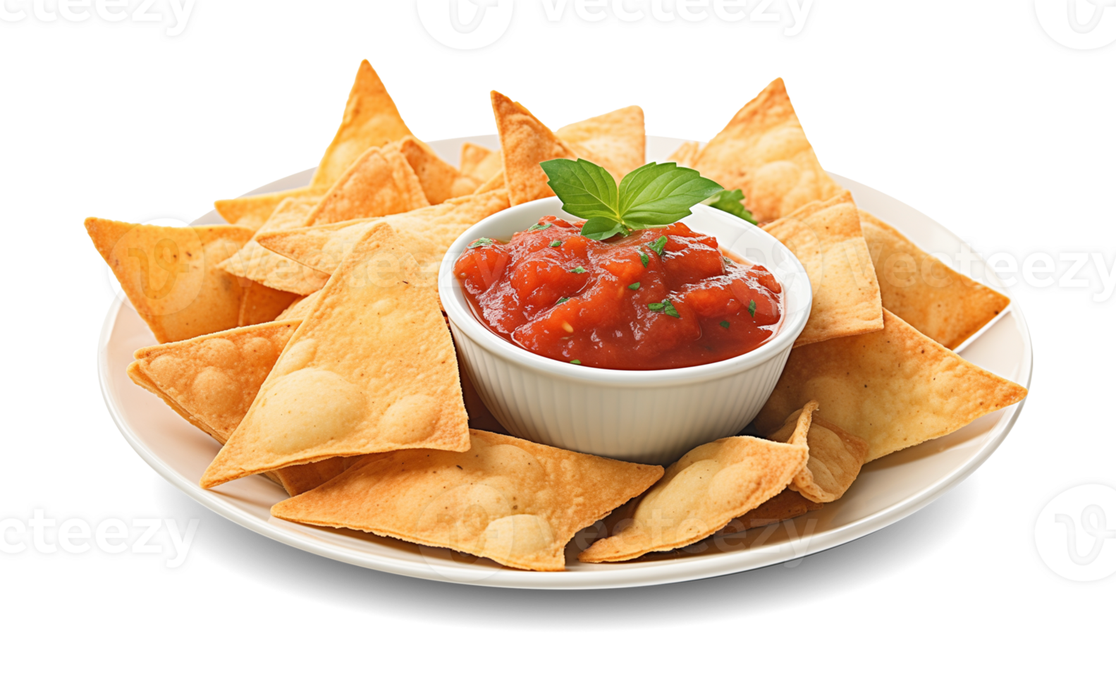 Nachos With Dipping Sauce Isolated on Transparent Background png