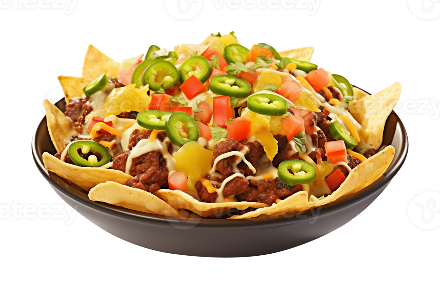 Ground Beef Nachos Isolated on Transparent Background png