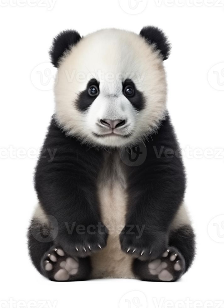 Panda Sitting Isolated on Transparent Background png
