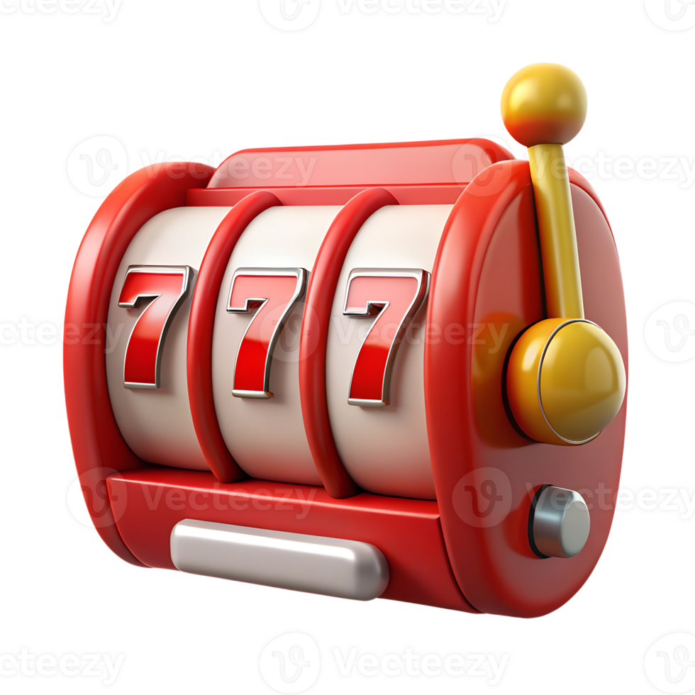 Casino machine 3d illustration isolated on the transparent background. Gambling concept png
