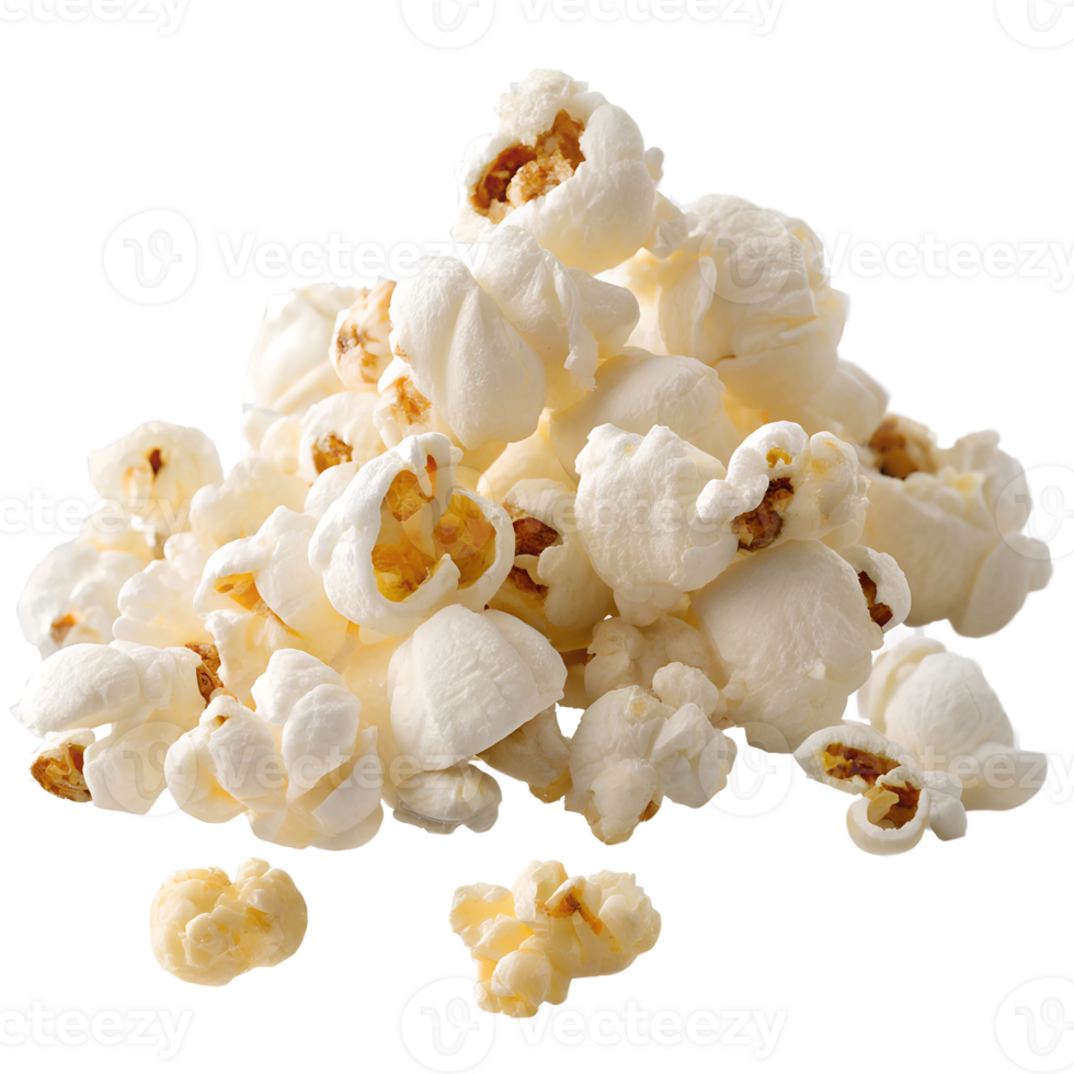 Handful of popcorn isolated on a transparent background png