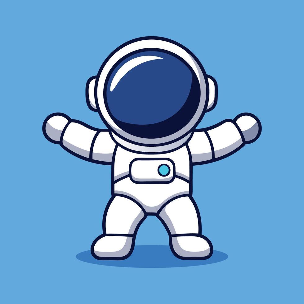 Cartoon Astronaut Dabbing Fun Space Illustration vector