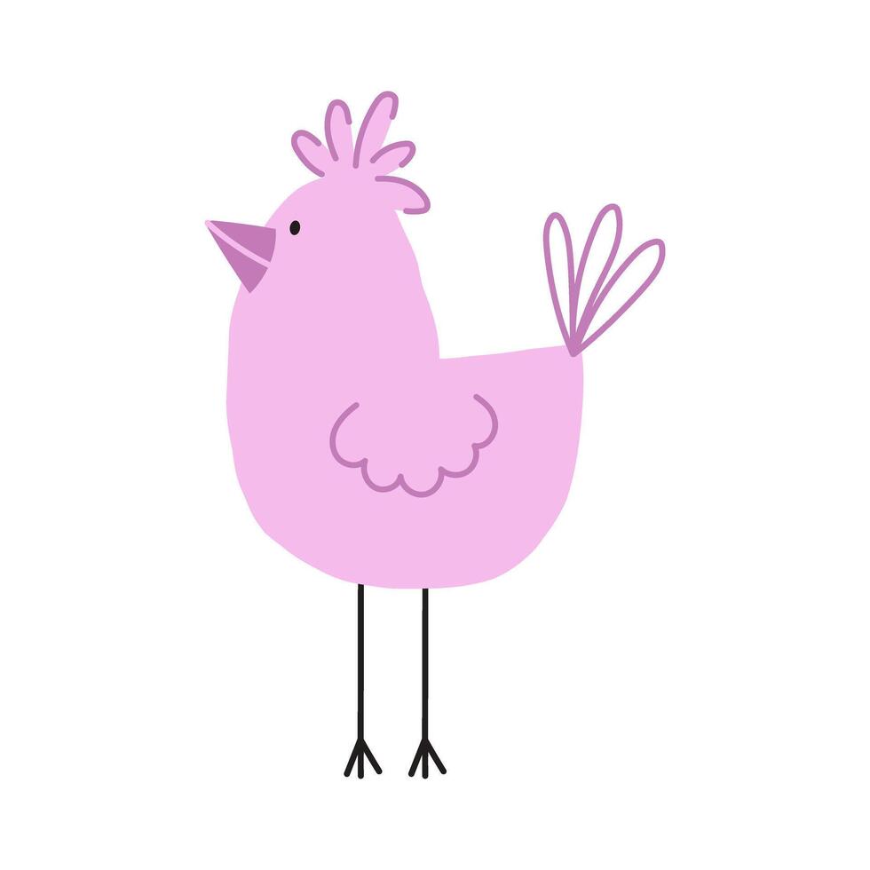 Bird simple illustration. Hand Drawn Illustration on a white background vector