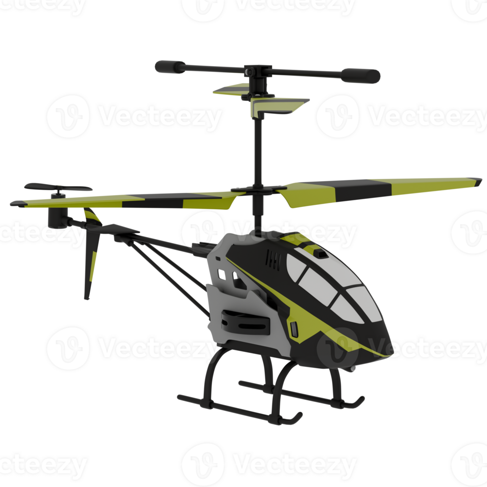 3d render helicopter toy with transparent background png