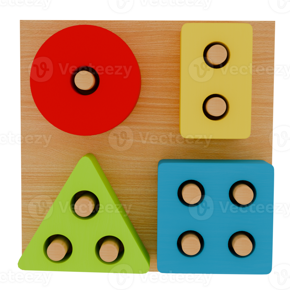 3d render geometric shapes puzzle png