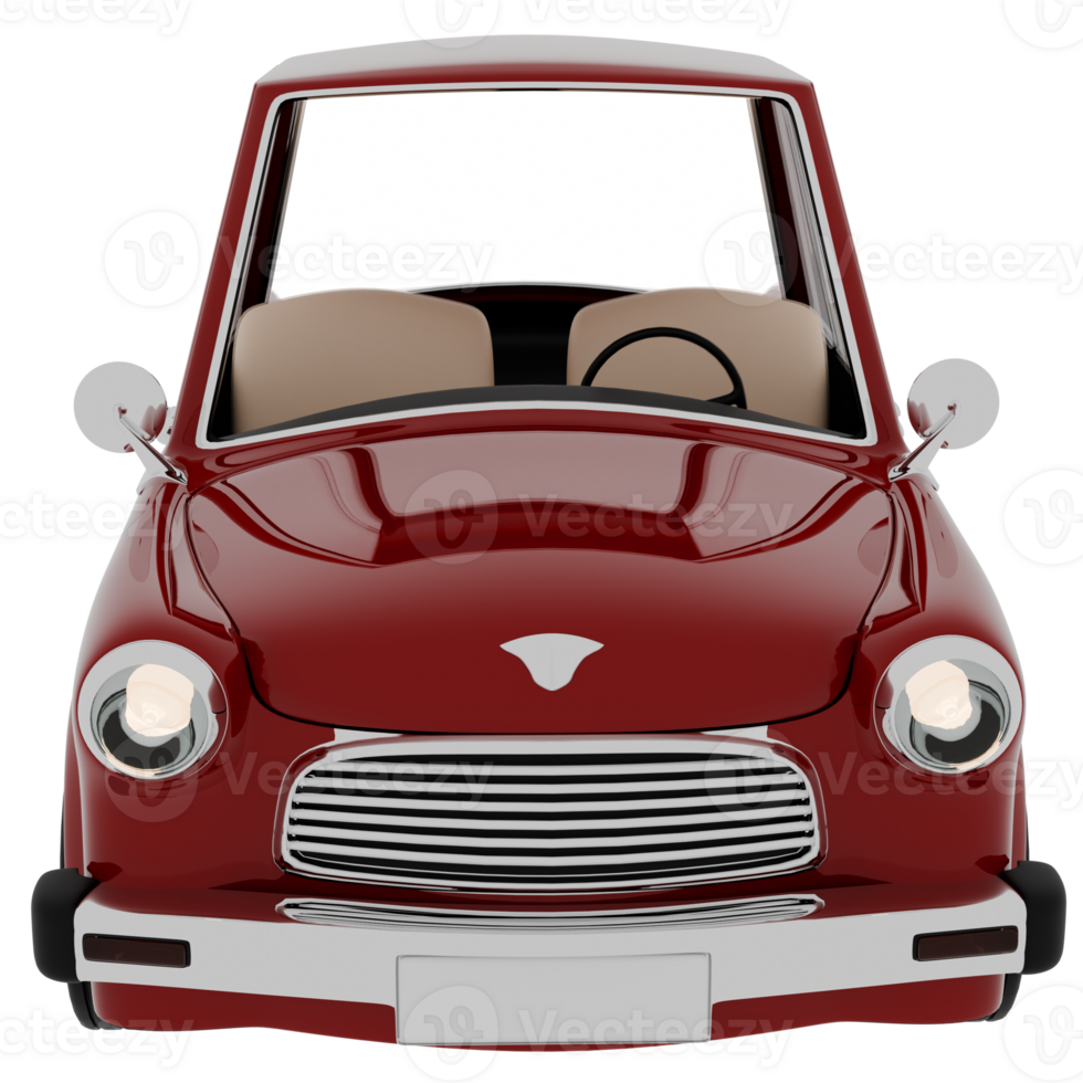 3d render vintage red car png