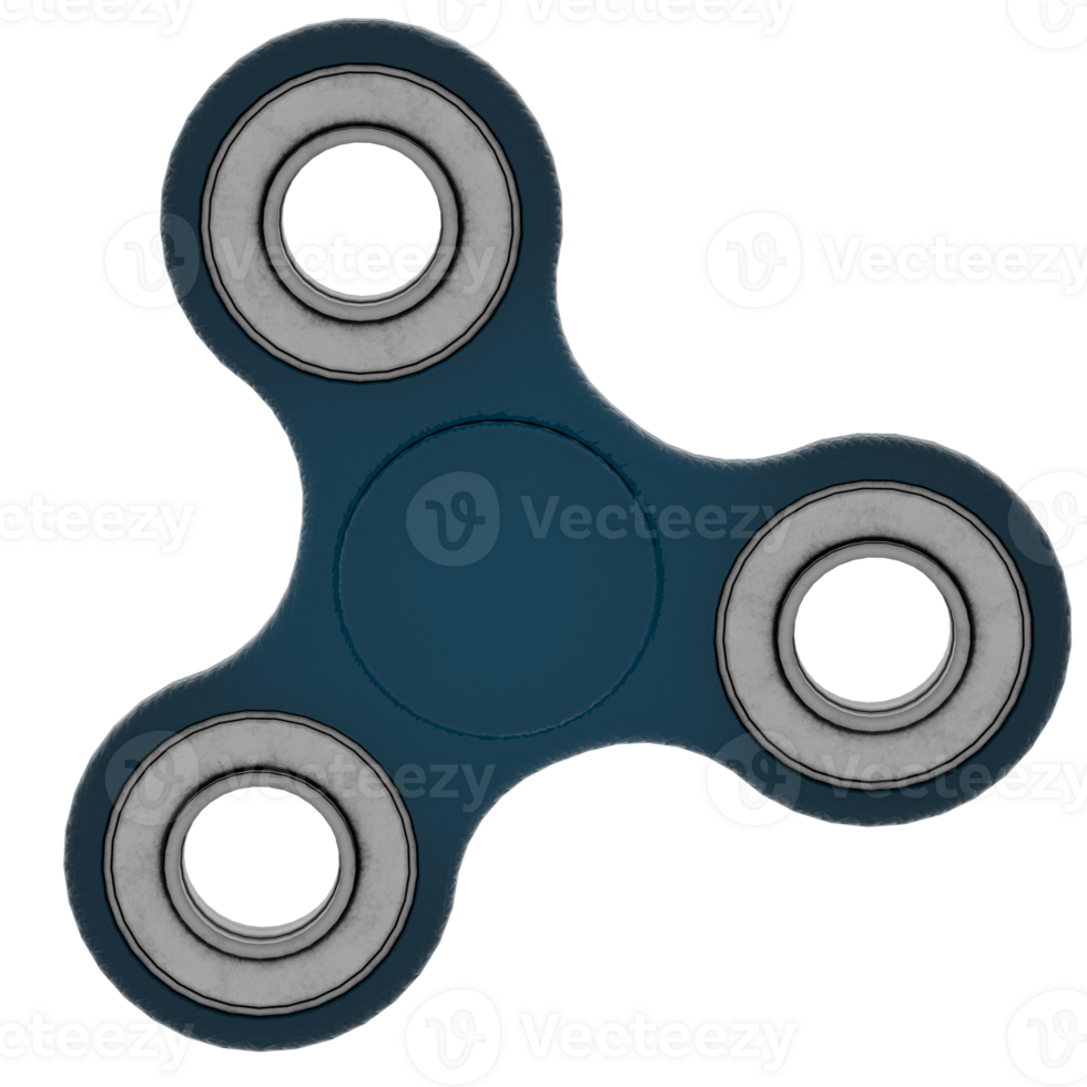 Blue spinner toy with transparent background png