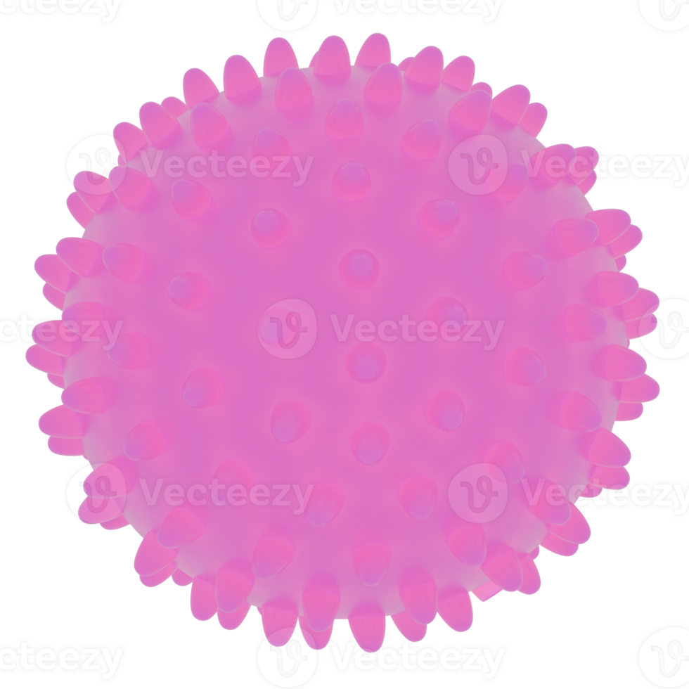 3d render pink spiked ball with transparent background png