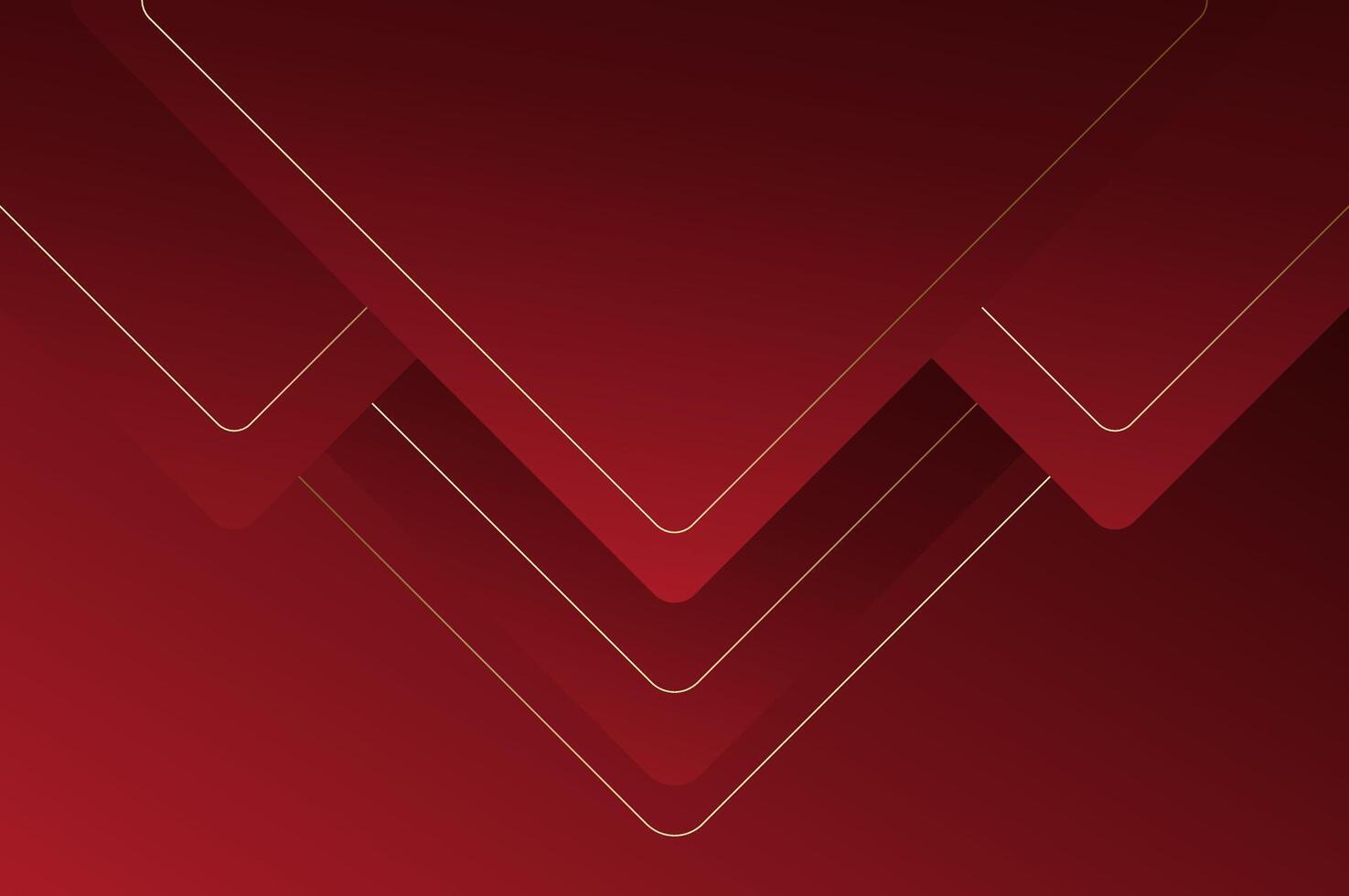 Abstract geometry luxury Red Rose Rounded pyramid or triangle shape background with gold line. background with modern and elegant concept. vector