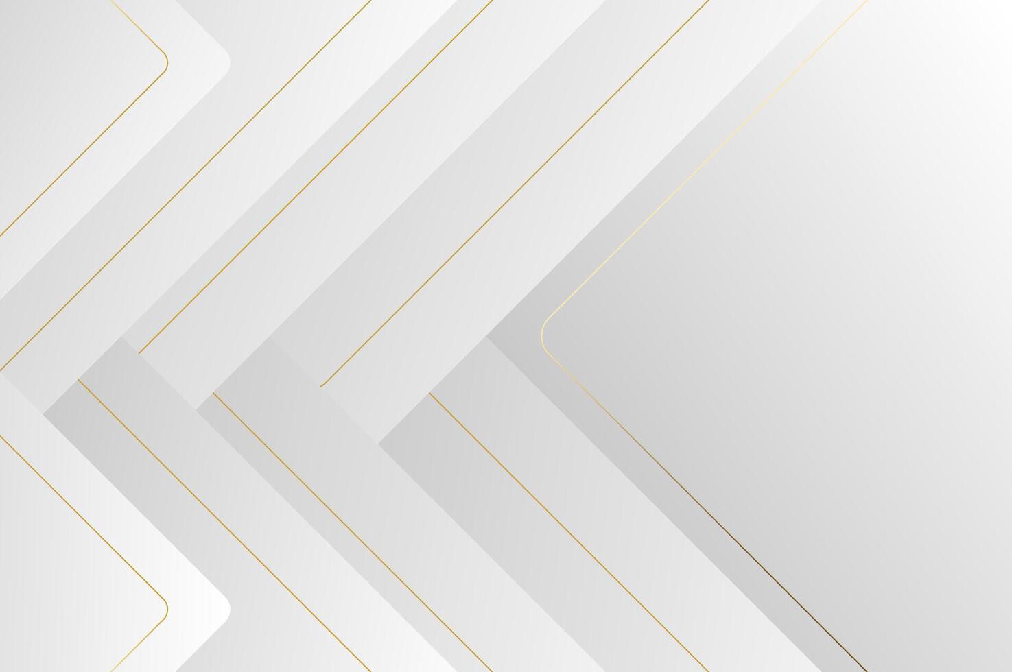 luxury White Grey papercut background with gold line. Abstract geometry background with modern and elegant concept. vector