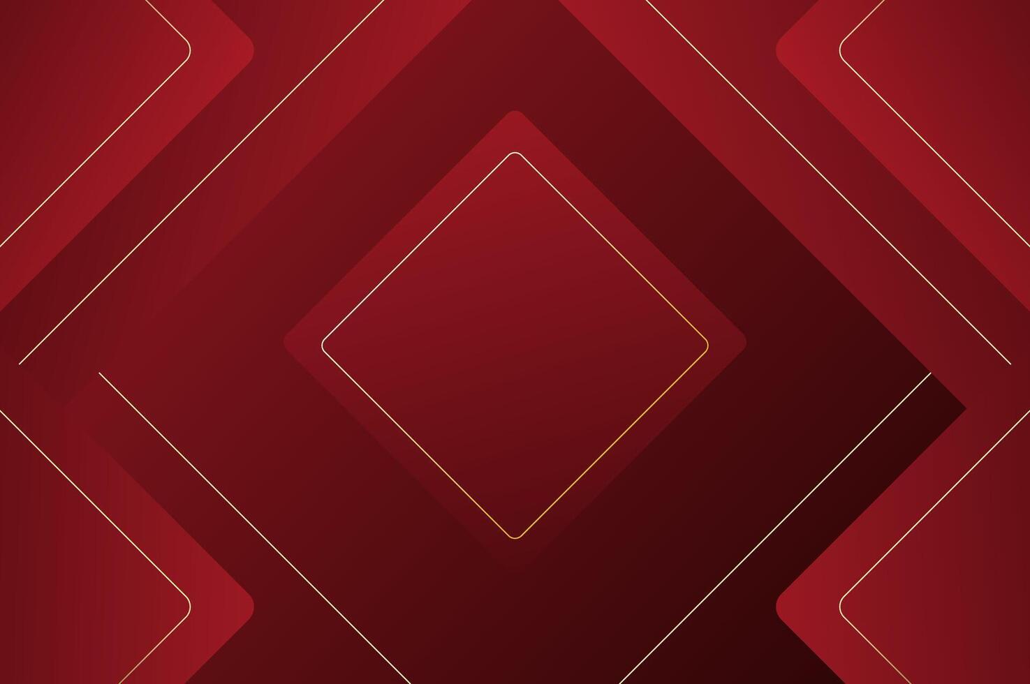 luxury Red Rose Rounded diamond shape background with gold line. Abstract geometry background with modern and elegant concept. vector