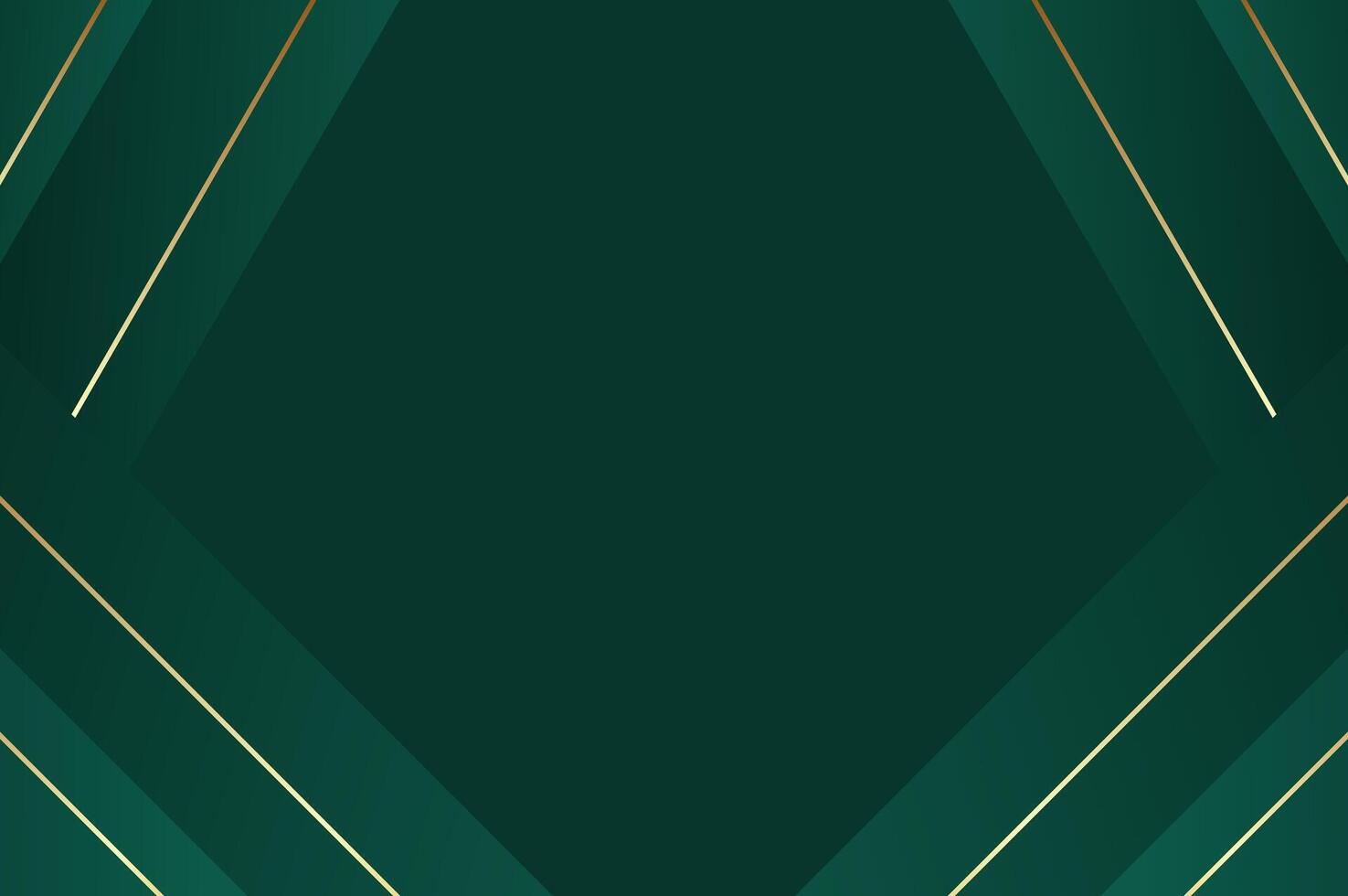 luxury Green curtain background with gold line. Abstract geometry background with modern and elegant concept. vector
