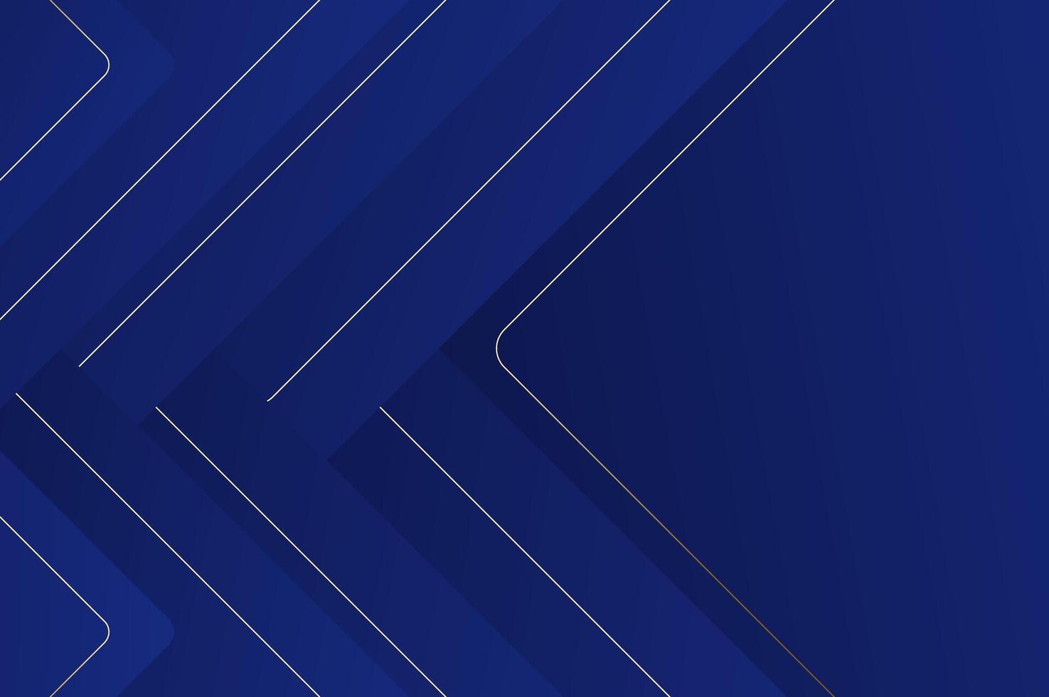 luxury Blue papercut background with gold line. Abstract geometry background with modern and elegant concept. vector
