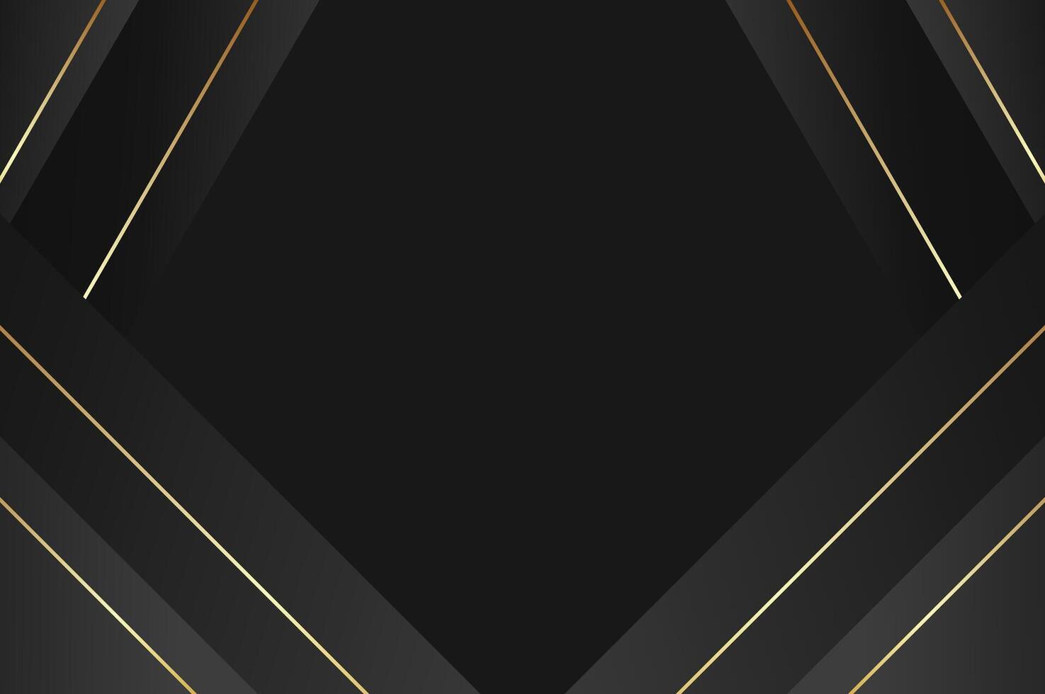 luxury Black curtain background with gold line. Abstract geometry background with modern and elegant concept. vector