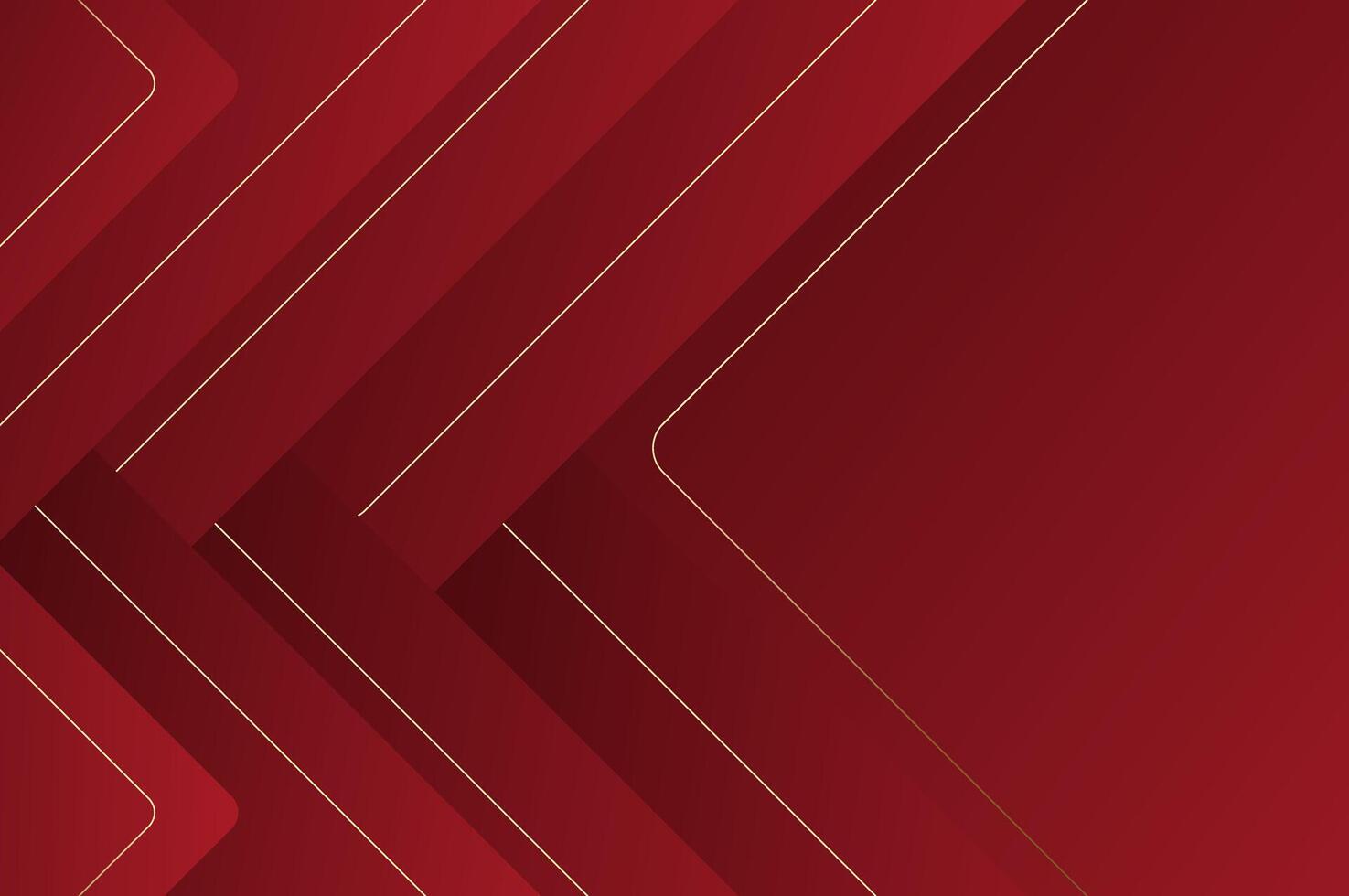 luxury Red Rose papercut background with gold line. Abstract geometry background with modern and elegant concept. vector