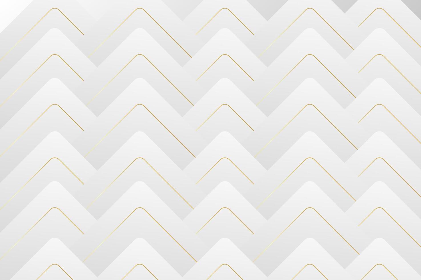 luxury White Grey Rounded triangle shape seamless pattern with gold line. Abstract geometry pattern with modern and elegant concept. vector