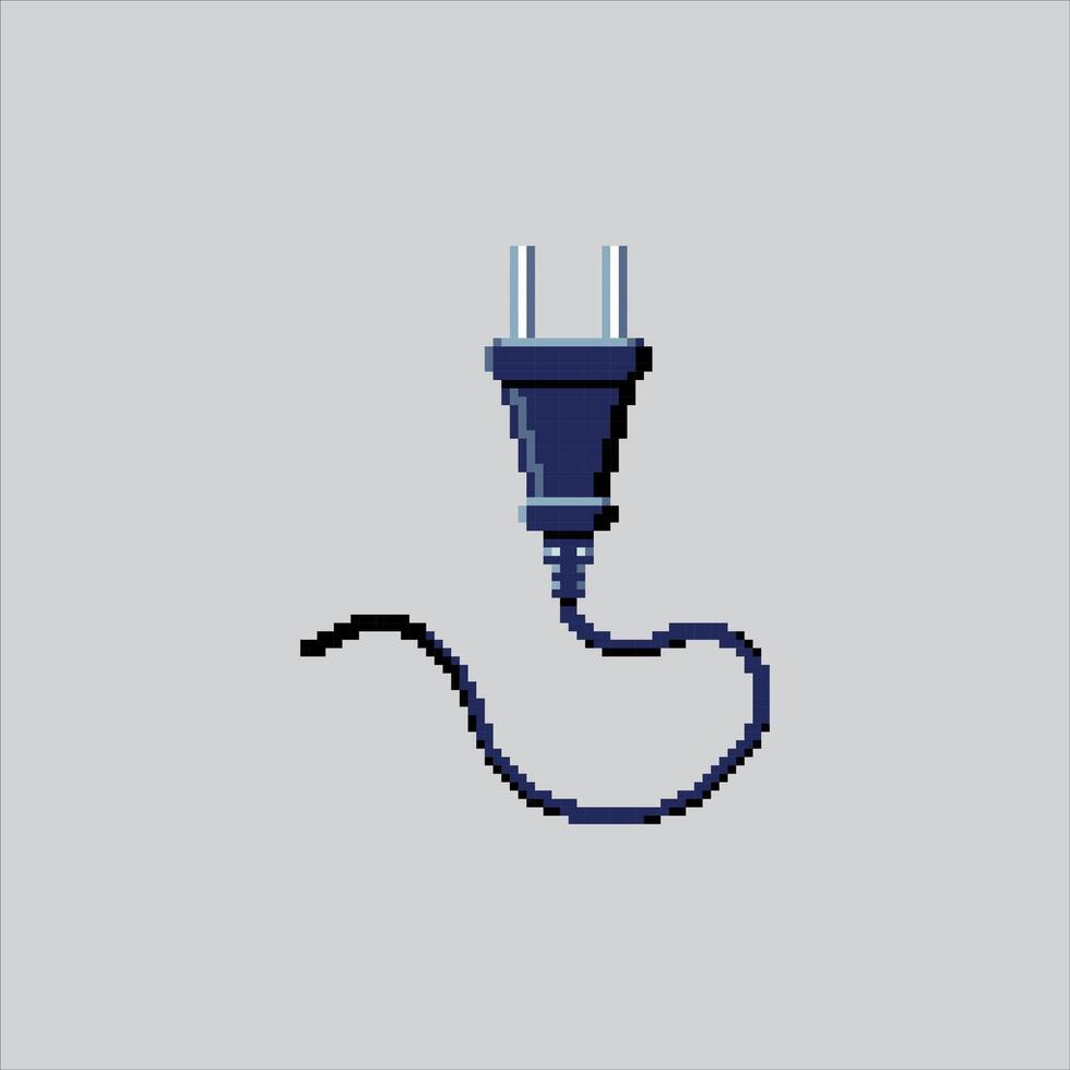 Pixel art illustration Electric Plug Socket. Pixelated Electric Plug Pin. Electric Plug Pin Socket Icon pixelated for the pixel art game and icon for website and game. old school retro. vector