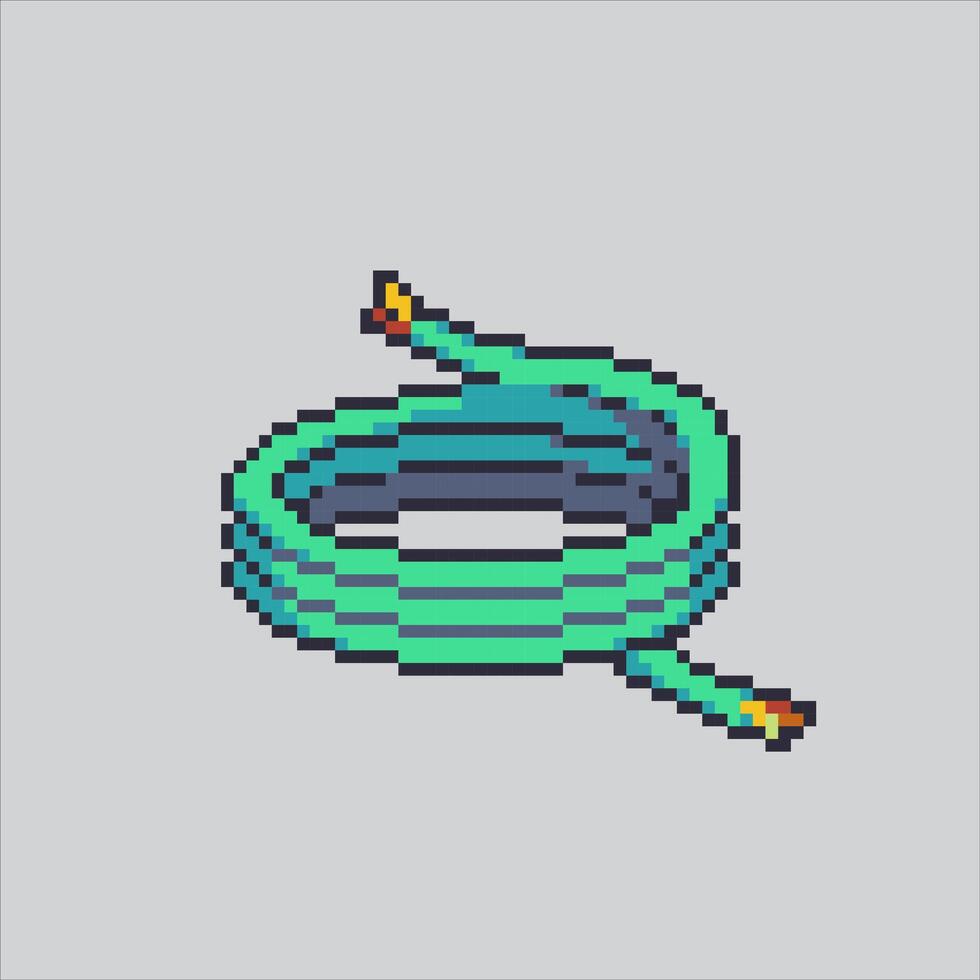 Pixel art illustration Electric Cable. Pixelated Cable Wire. Electric Cable wire Icon pixelated for the pixel art game and icon for website and game. vector