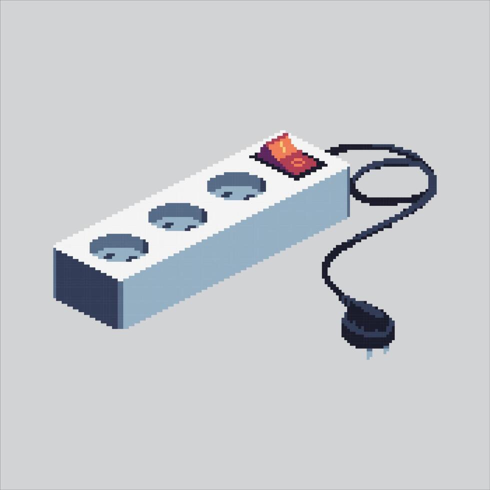Pixel art illustration Electric Socket. Pixelated Electric Plug. Electric Socket Plug Icon pixelated for the pixel art game and icon for website and game. old school retro. vector