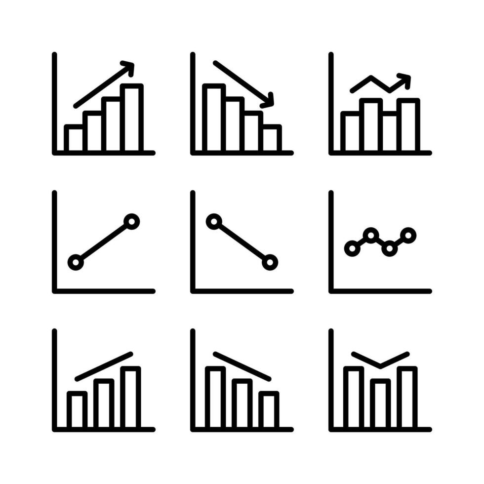 Set of graph icons. vector