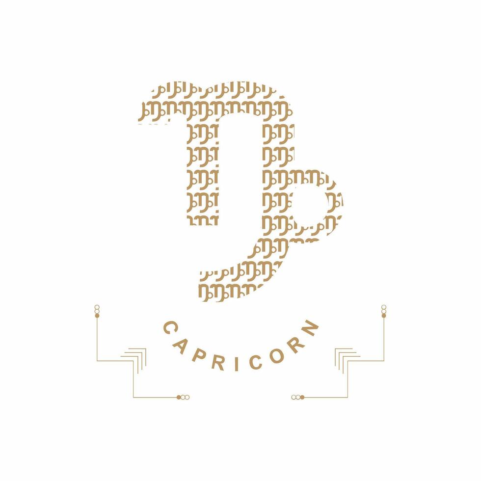 Capricorn Sophisticated Zodiac Sign Design for Astrology Enthusiasts vector