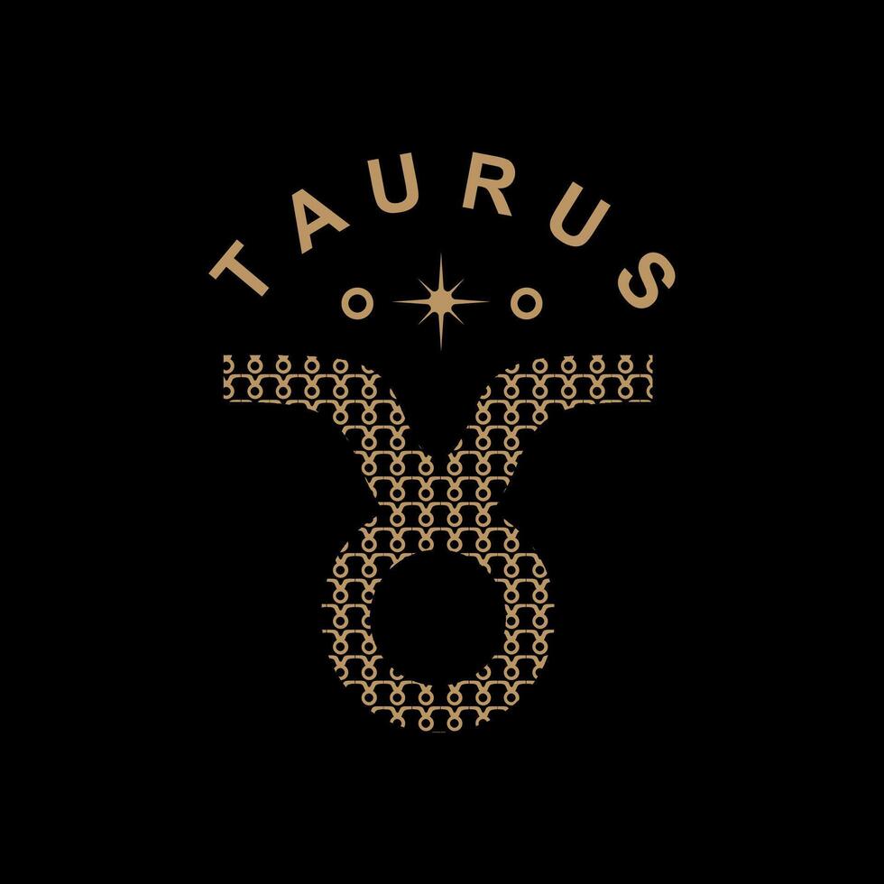 Taurus Distinctive Zodiac Sign Illustration for Star Sign Fans vector