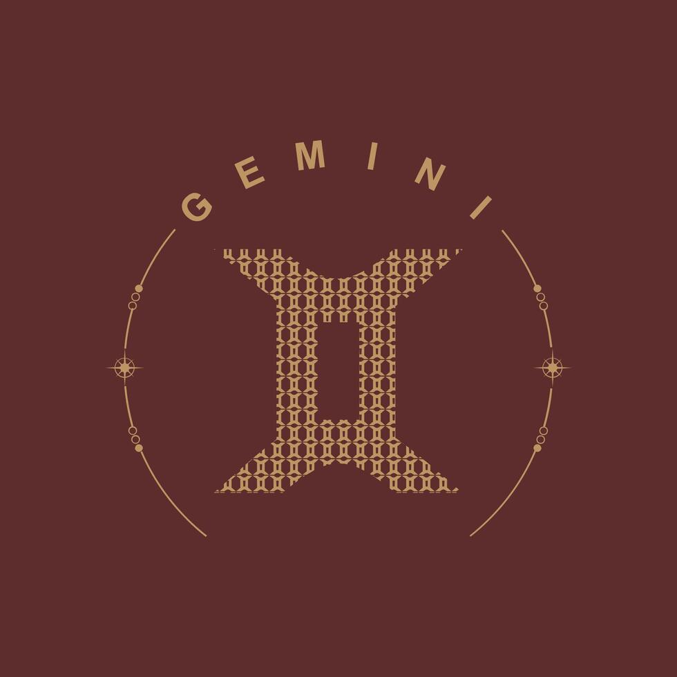 Gemini Creative Zodiac Sign Design for Astrology Lovers vector