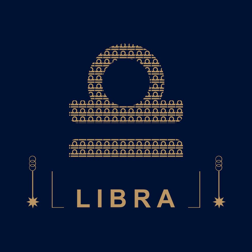 Libra Artistic Zodiac Sign Art for Astrology Admirers vector