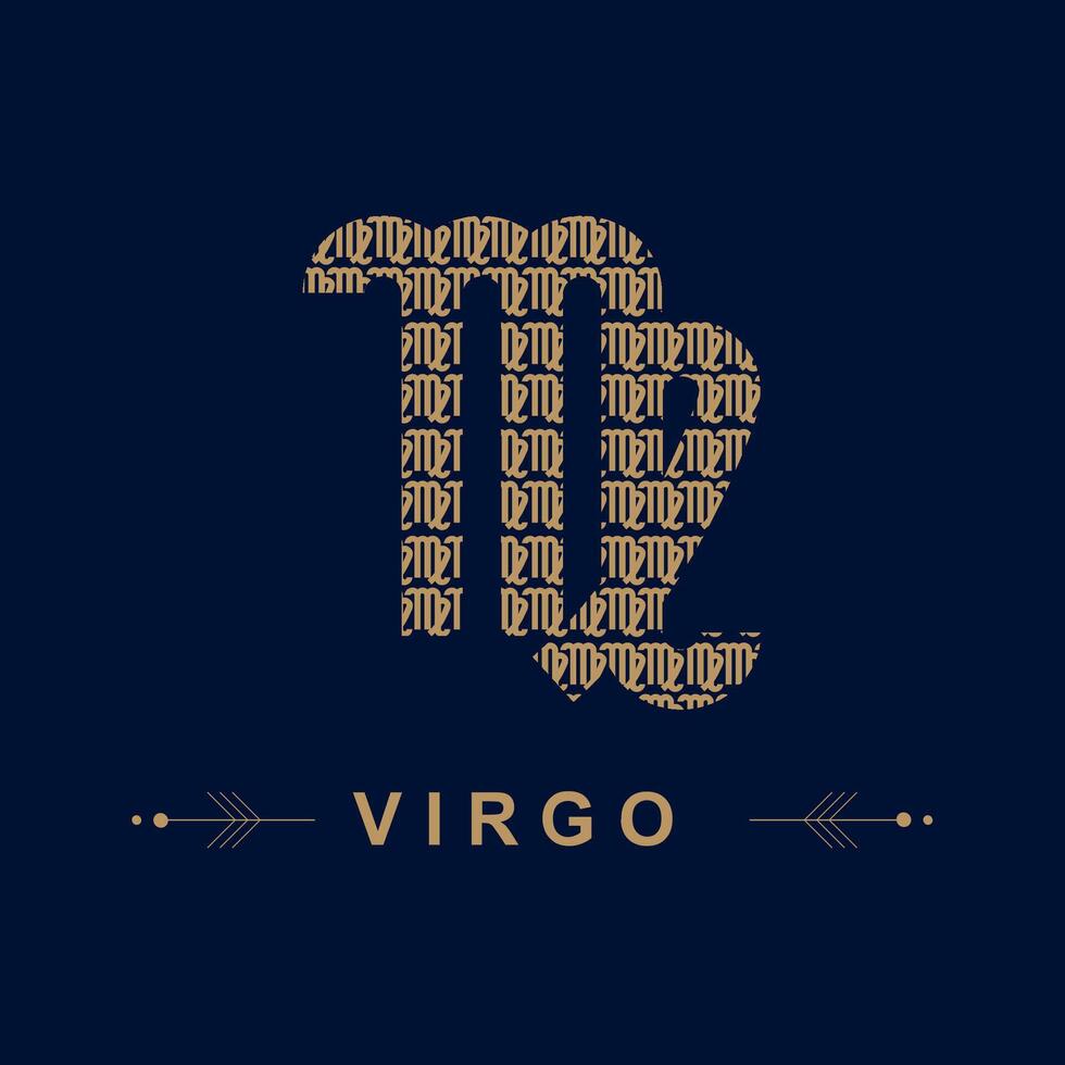 Virgo Stylish Zodiac Sign Design for Star Lovers vector