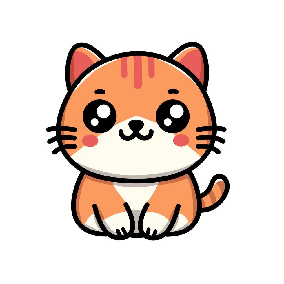 Cute Cartoon Cat Clip Art Illustration for Kids vector