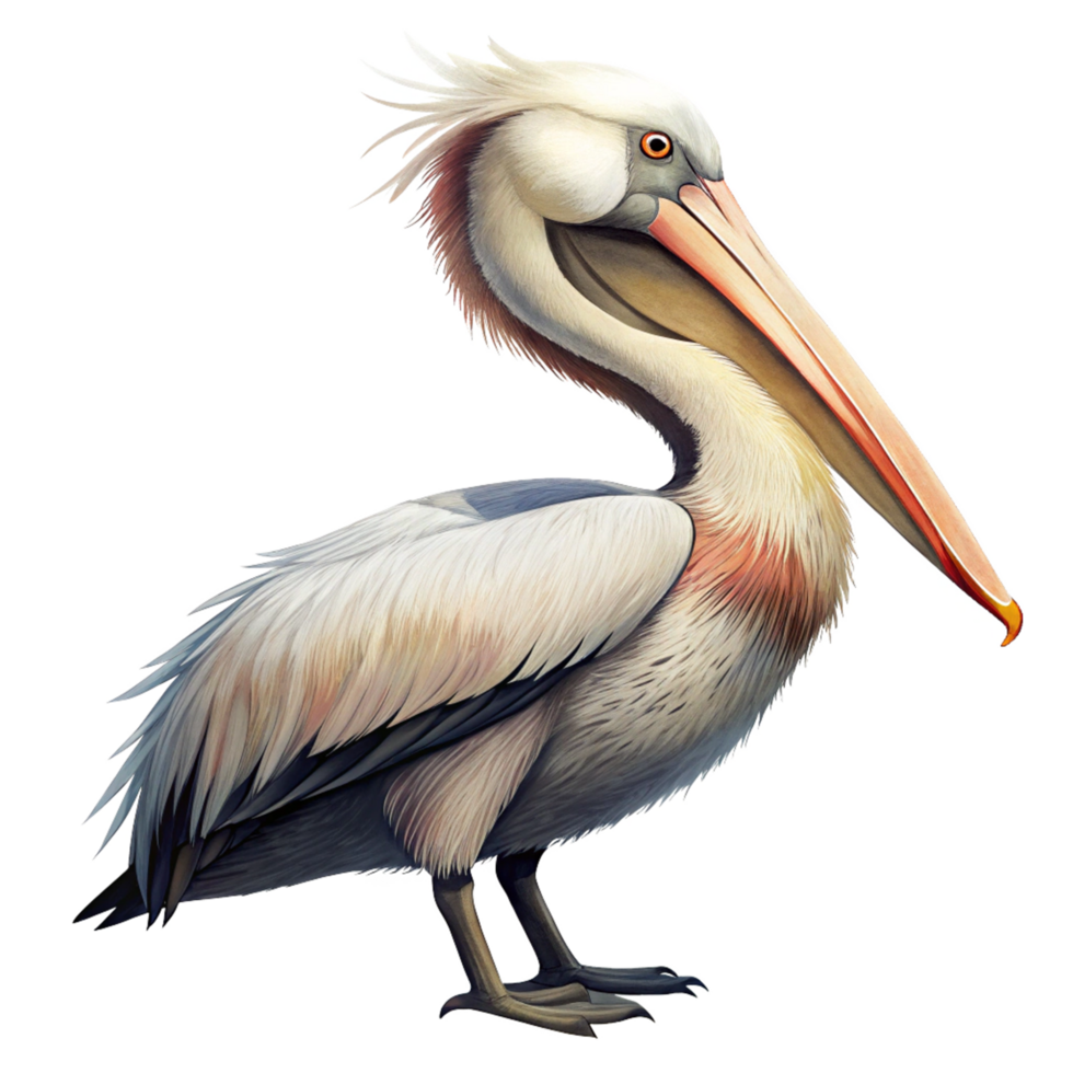 Pelican bird standing and looking into the distance png