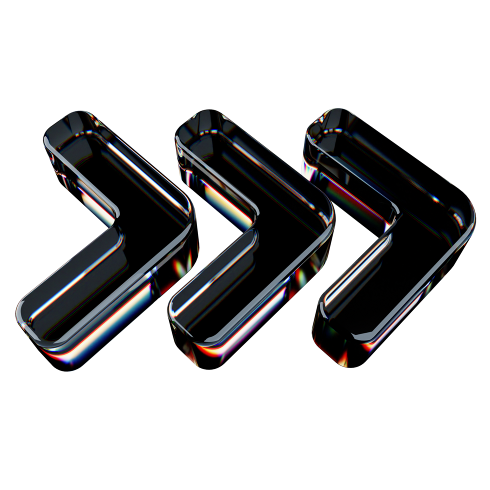 Y2K Arrow 3D Glass Dispersion png