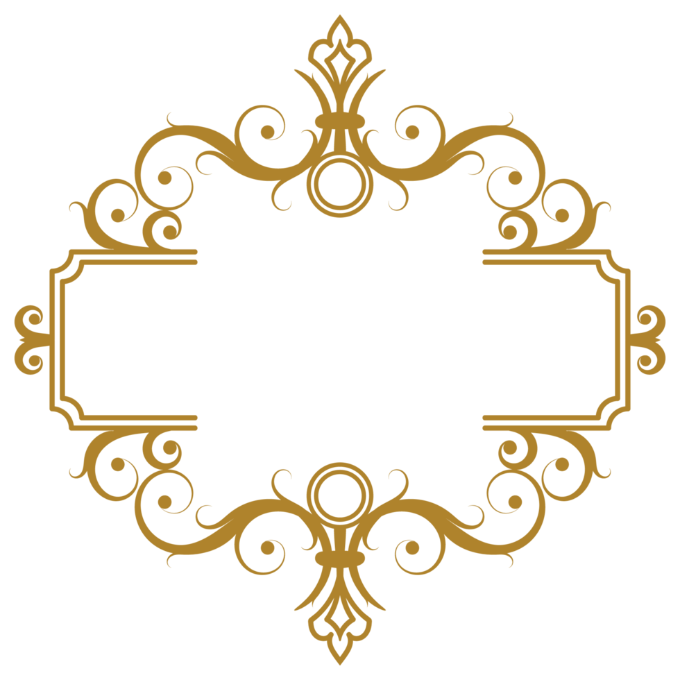 Ornate Abstract Gold Border Design for Text Boxes png