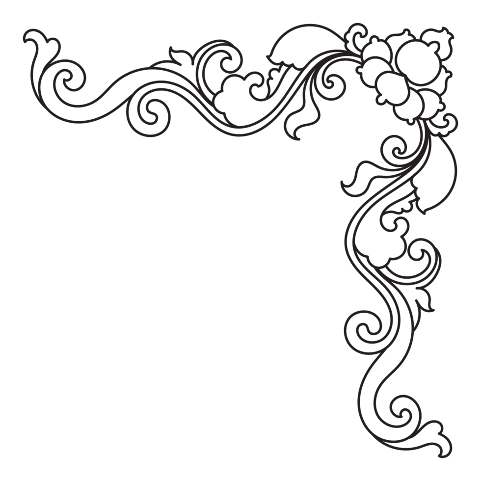Classic Ornamental Border Patterns with Floral Accents png