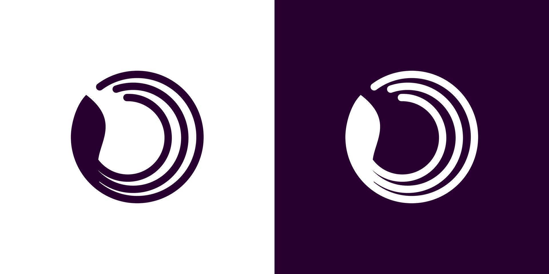 Octopus circle modern logo tentacle simple minimal icon abstract vector