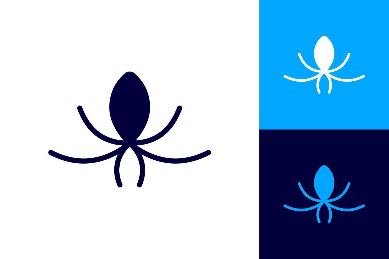 Octopus silhouette logo minimal concept abstract icon graphic vector