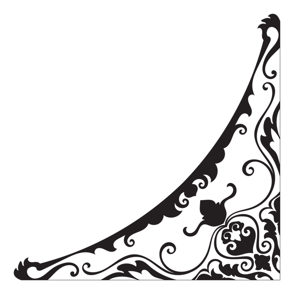 Vintage black line corner, abstract lines for frames, vintage borders png