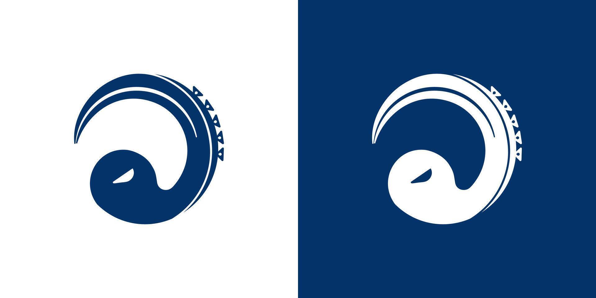 Octopus circle icon logo squid tentacle abstract design . vector