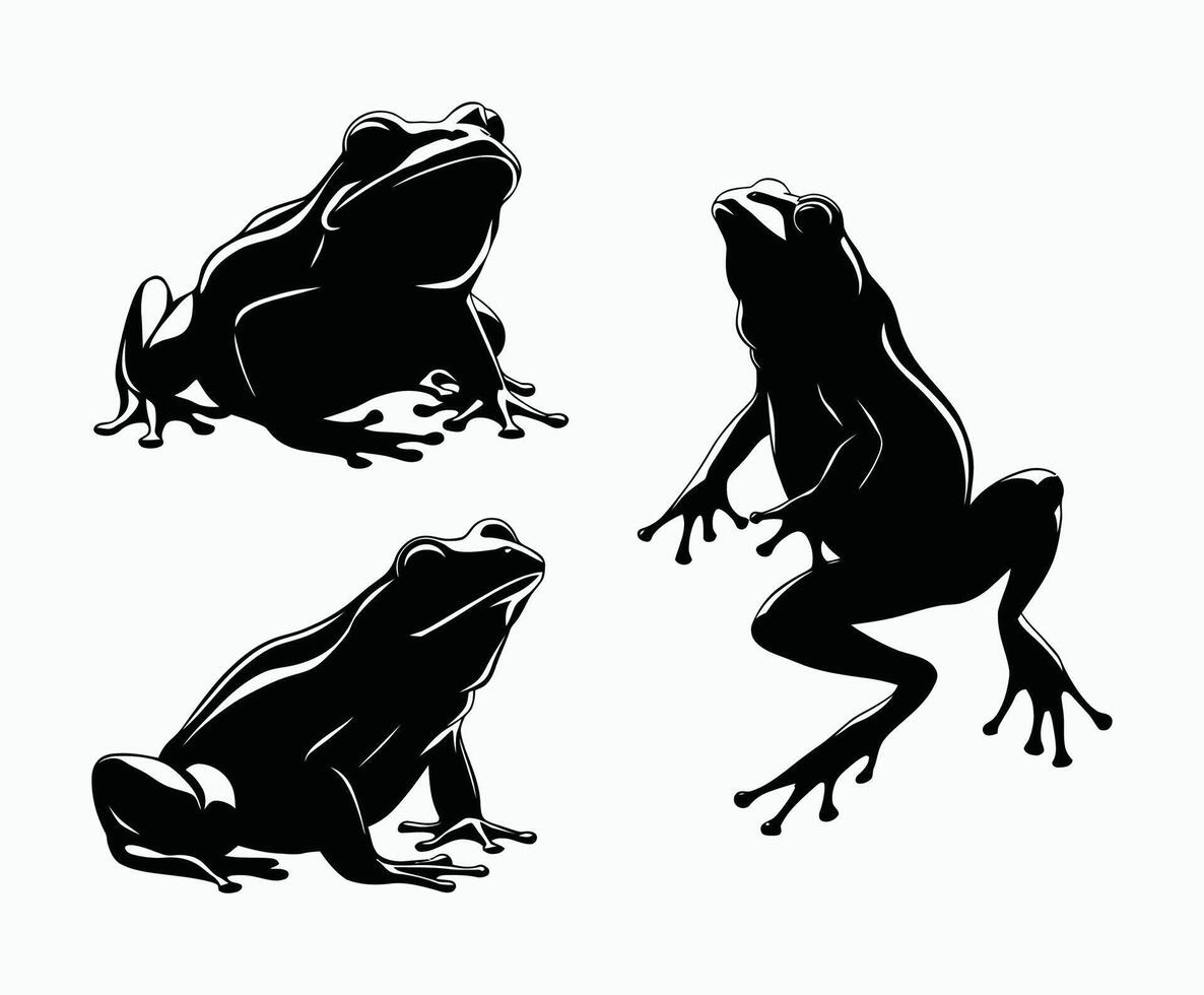 Simple Frog Silhouette Collection Template vector