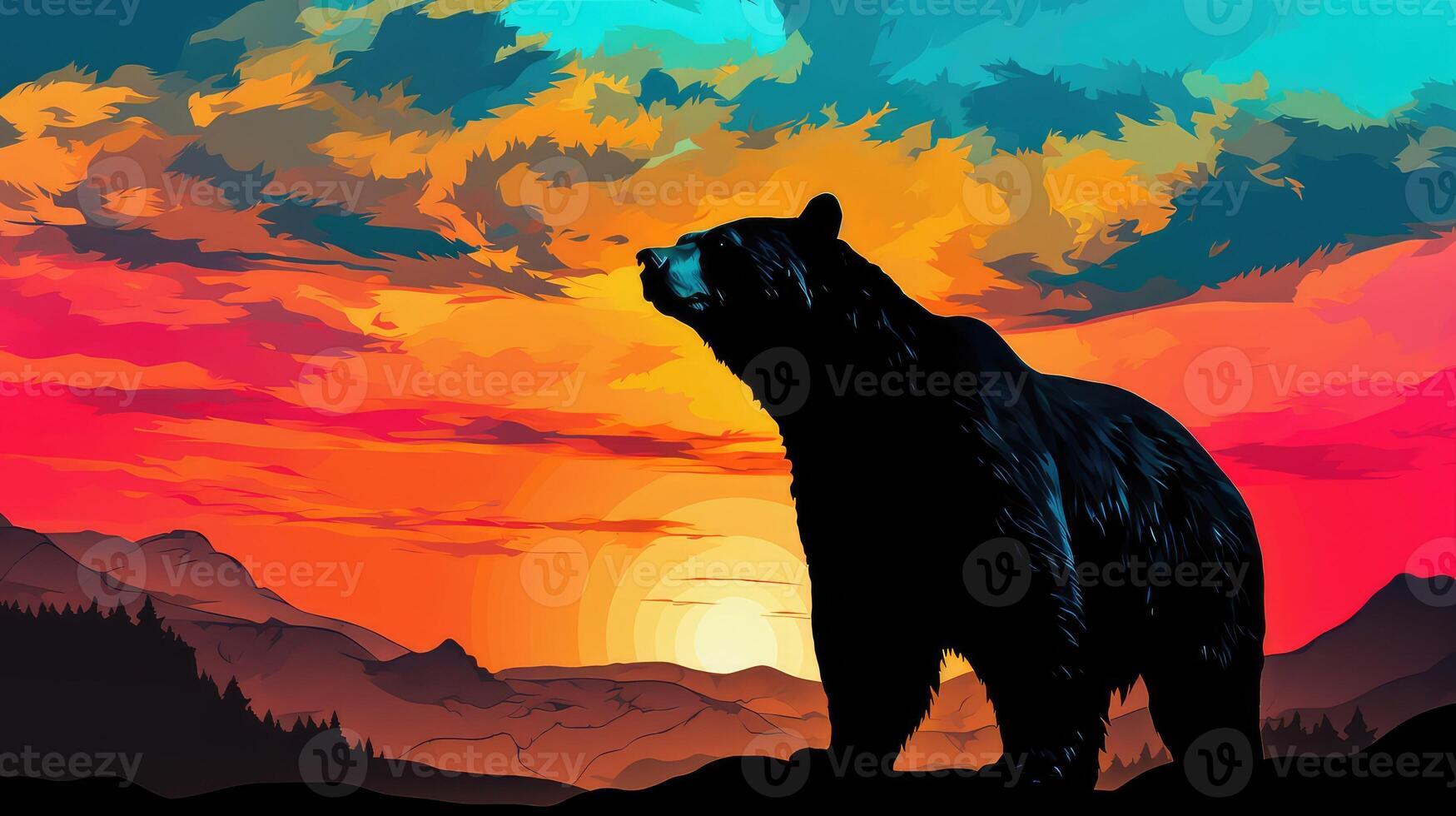 distinct black bear silhouette photo