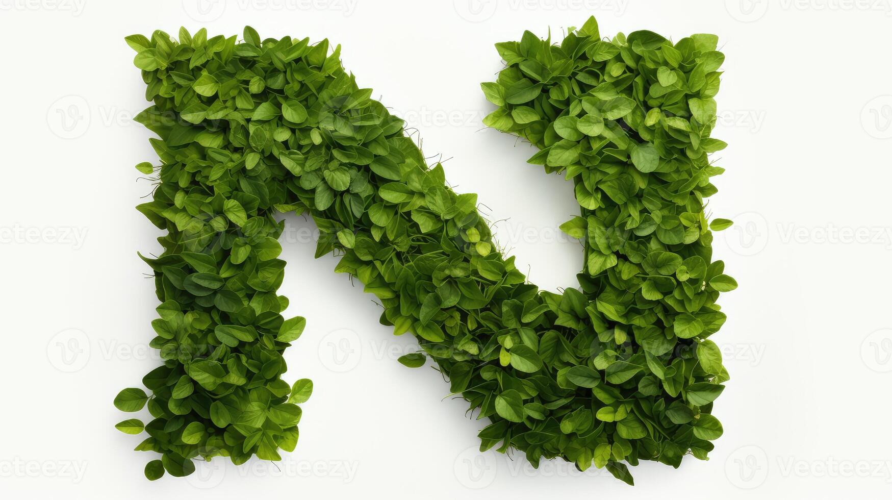 vibrant green leaf letters photo