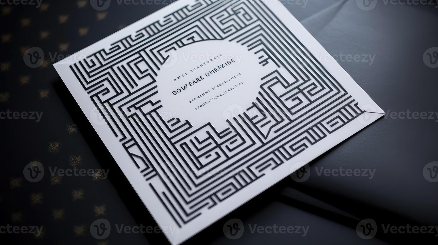 sleek black and white wedding invitation photo