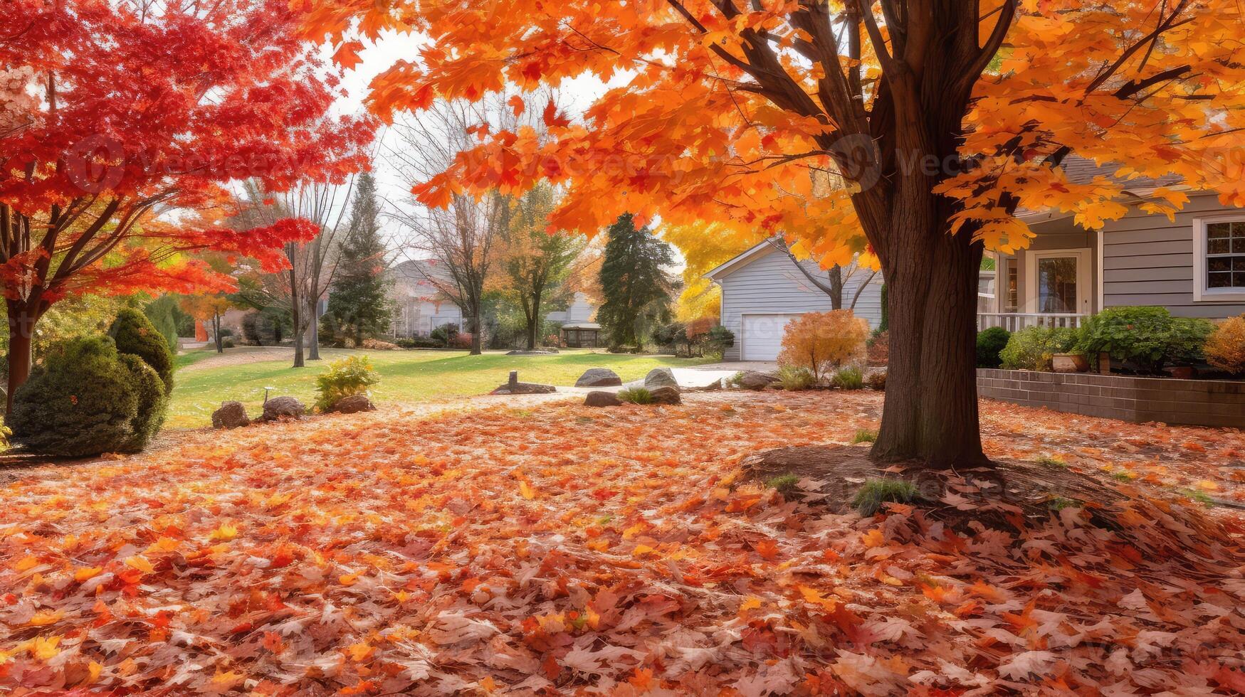 tree leaves yard photo