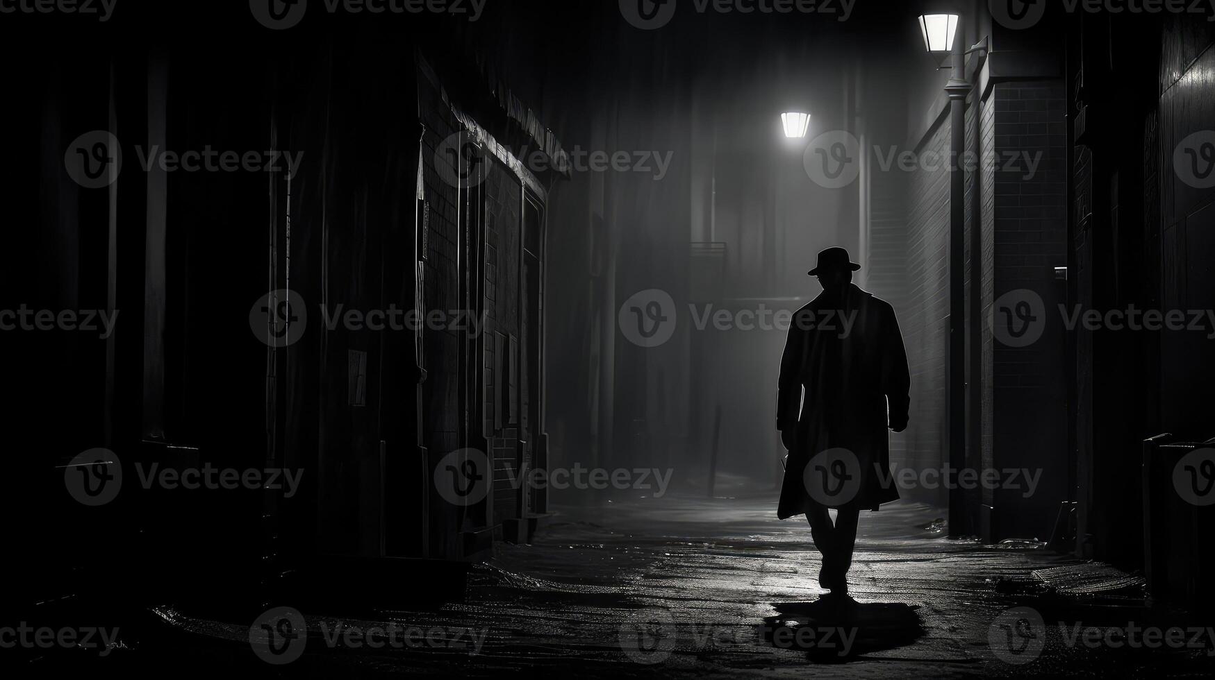 intrigue man black and white photo