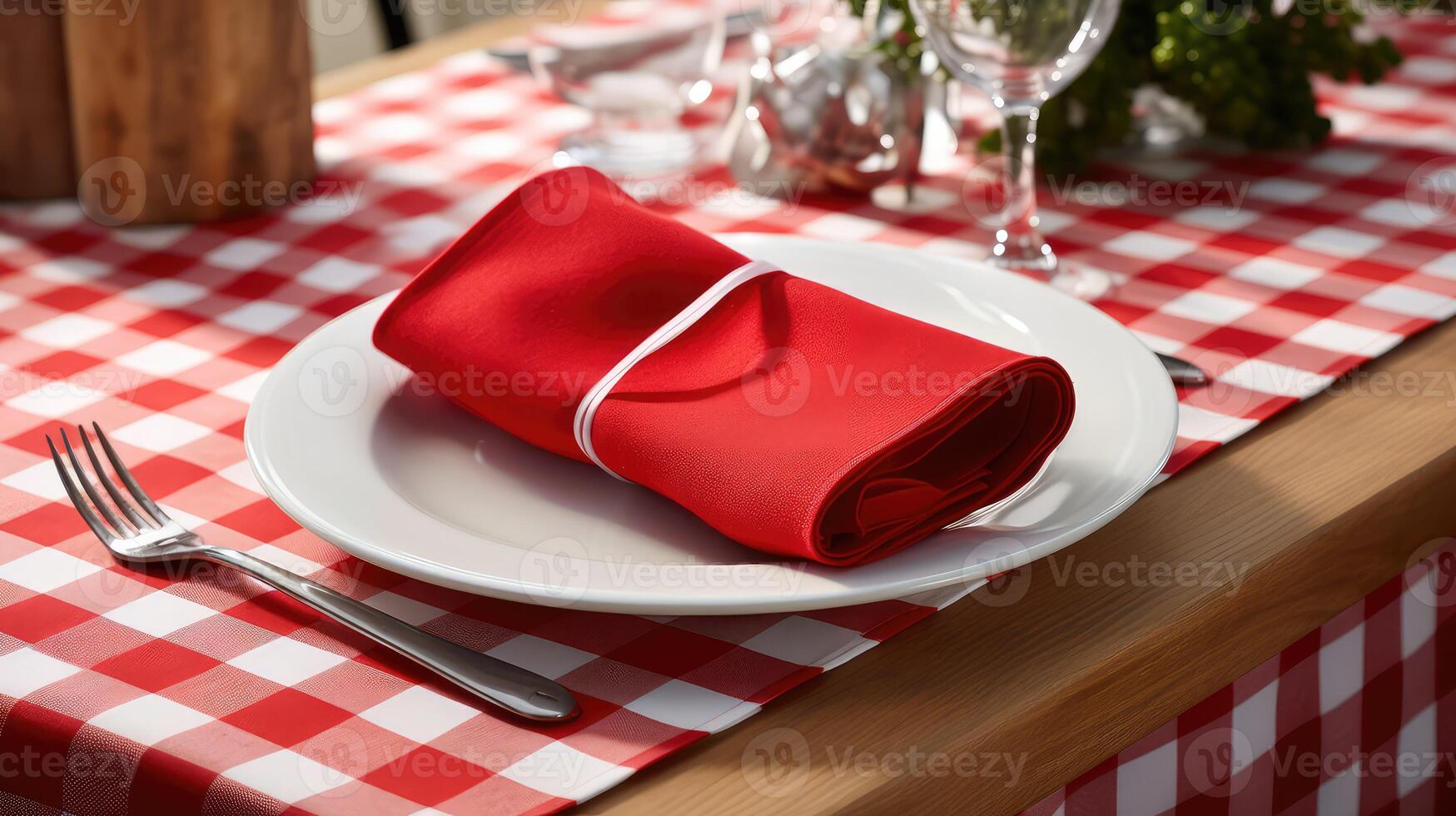 napkins red gingham photo