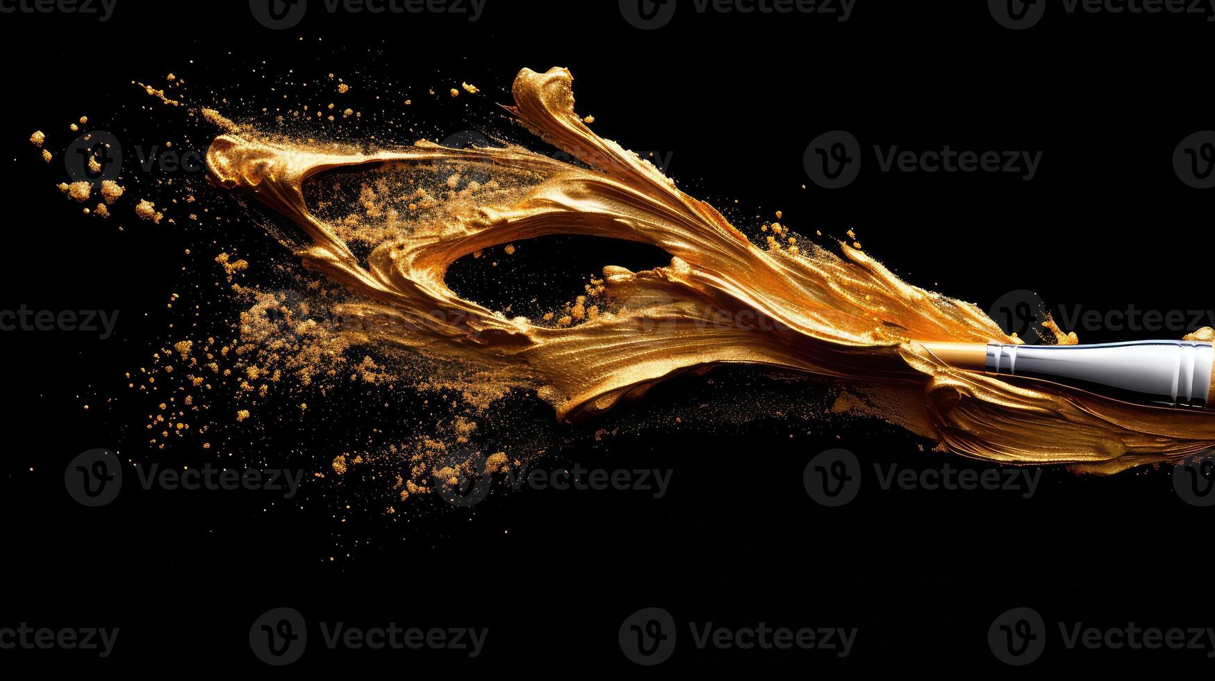 black gold glitter brush stroke photo